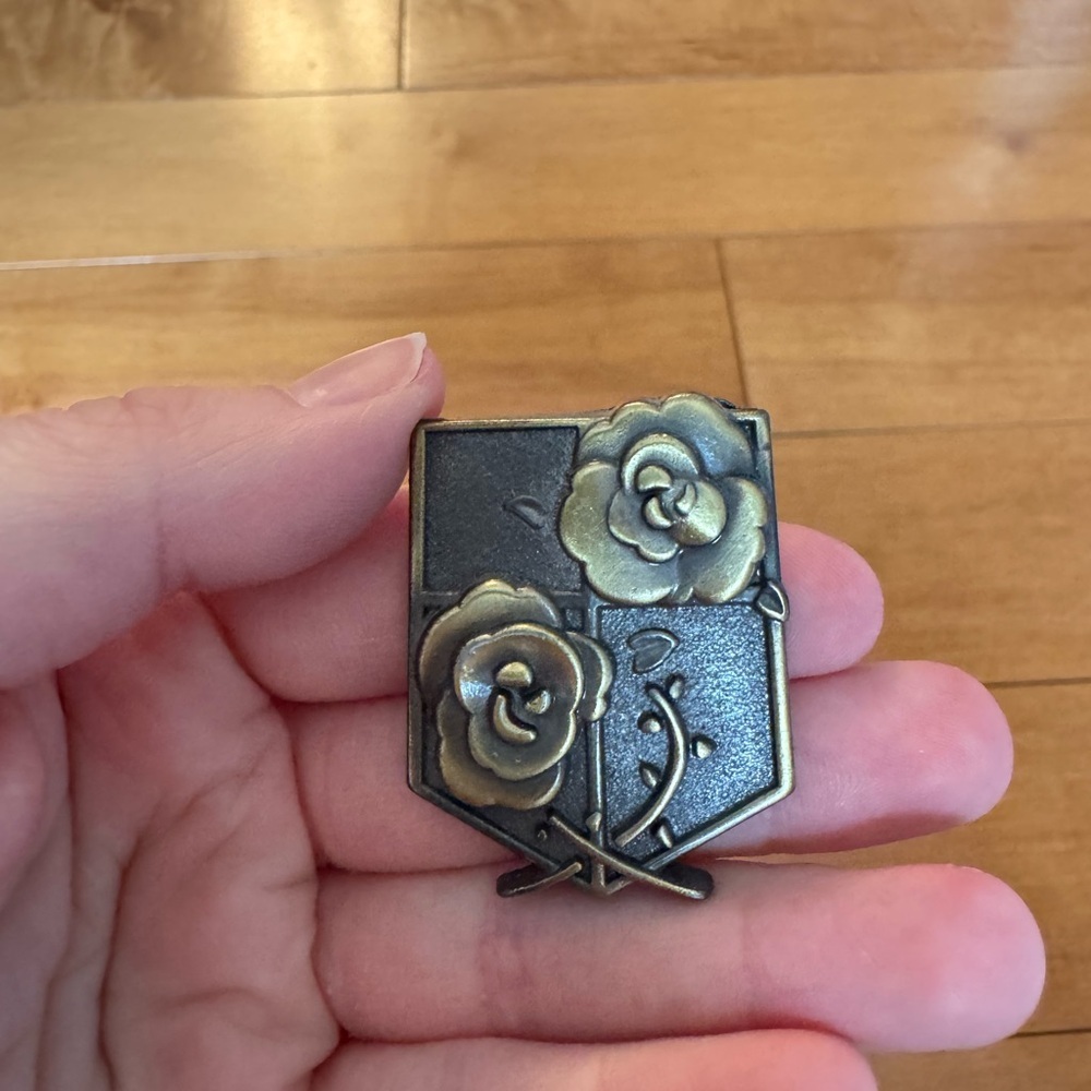 Attack on Titan Floral Brooch with Gold Accents